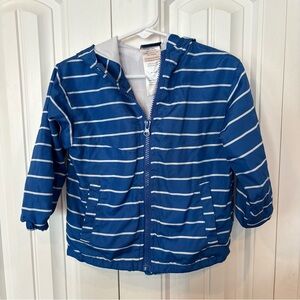 Little‎ Rebels Blue And White Stripe Rain Jacket Size 2T